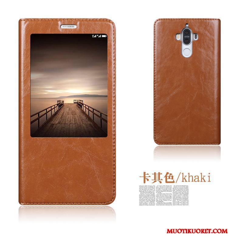 Huawei Mate 9 Simpukka Suojaus Kuori Sininen Kotelo Nahkakotelo Murtumaton