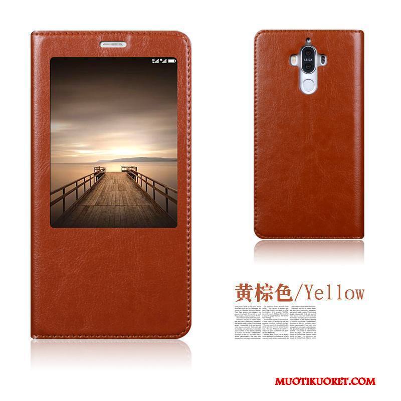 Huawei Mate 9 Simpukka Suojaus Kuori Sininen Kotelo Nahkakotelo Murtumaton
