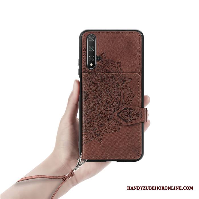 Huawei Nova 5t Kuori Puhelimen Kuoret Kukkakuvio Kortti Kotelo Punainen Ripustettavat Koristeet