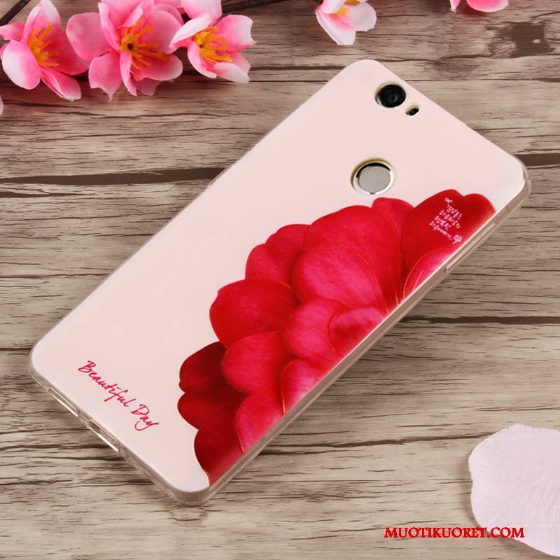 Huawei Nova Kuori Sarjakuva Pehmeä Neste Vaaleansininen Kotelo Kohokuviointi Trendi Silikoni