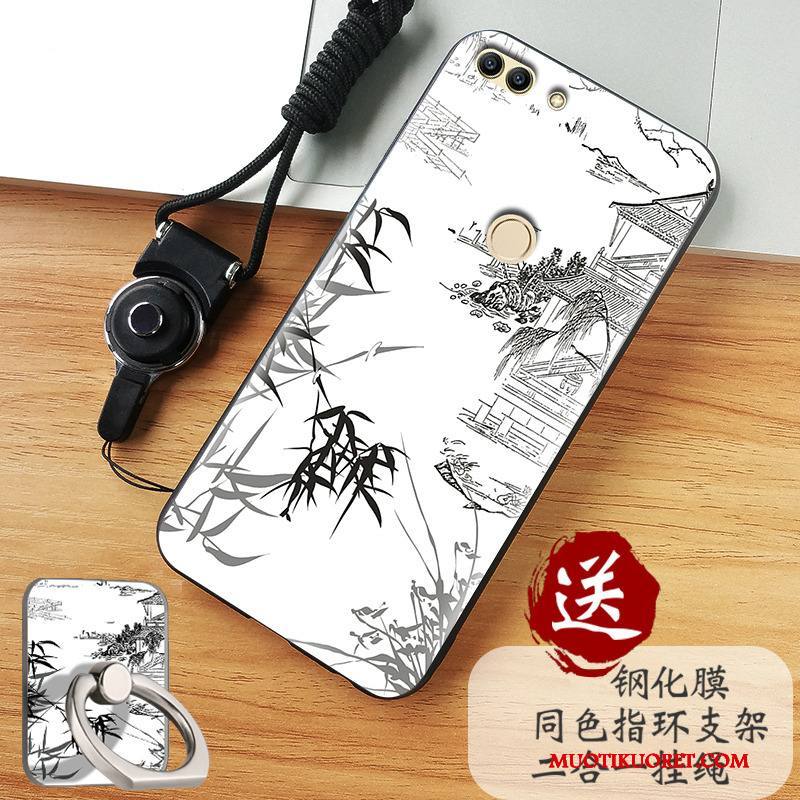Huawei P Smart Kuori Harmaa Kotelo Murtumaton Puhelimen Kuoret Suojaus Pesty Suede Silikoni