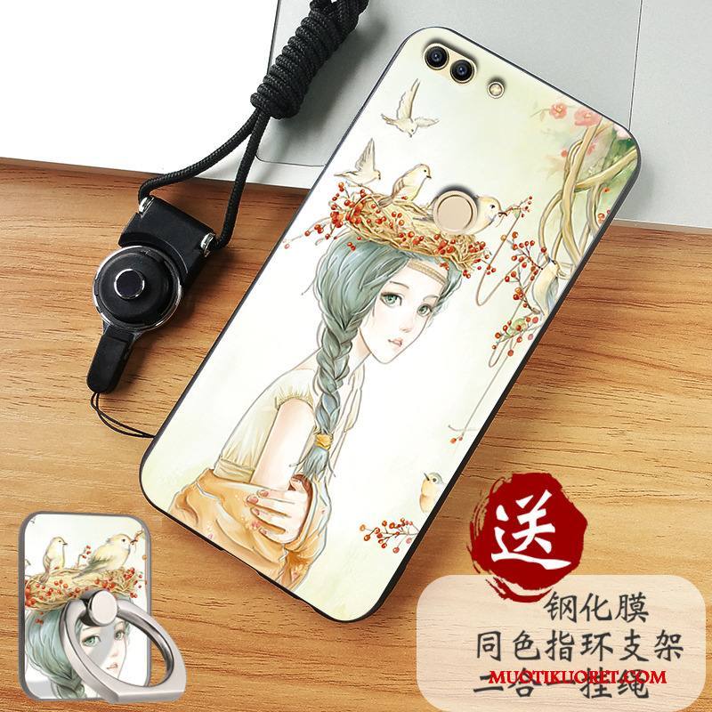 Huawei P Smart Kuori Harmaa Kotelo Murtumaton Puhelimen Kuoret Suojaus Pesty Suede Silikoni