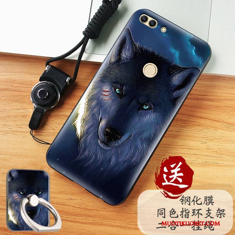 Huawei P Smart Kuori Harmaa Kotelo Murtumaton Puhelimen Kuoret Suojaus Pesty Suede Silikoni