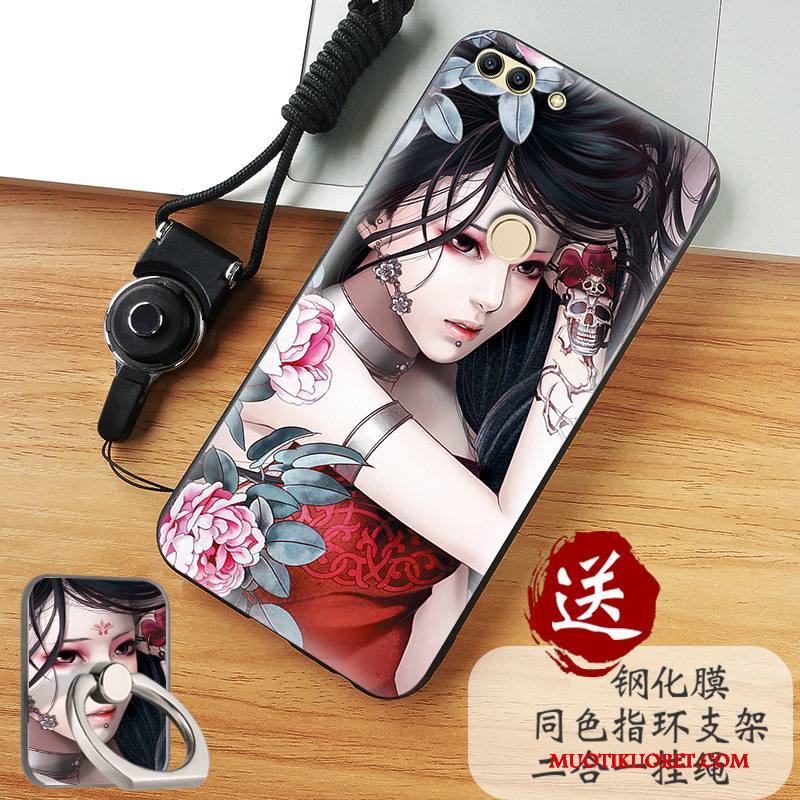 Huawei P Smart Kuori Harmaa Kotelo Murtumaton Puhelimen Kuoret Suojaus Pesty Suede Silikoni