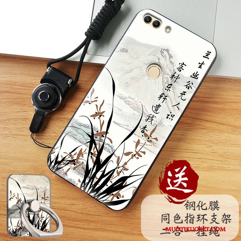 Huawei P Smart Kuori Harmaa Kotelo Murtumaton Puhelimen Kuoret Suojaus Pesty Suede Silikoni