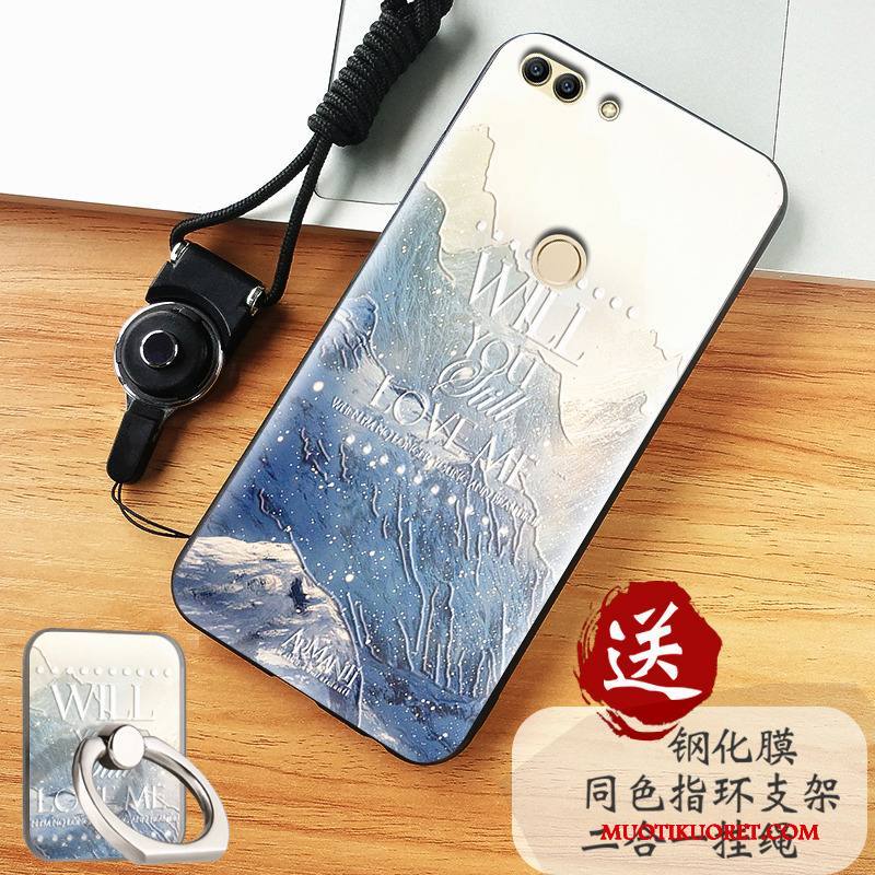 Huawei P Smart Kuori Harmaa Kotelo Murtumaton Puhelimen Kuoret Suojaus Pesty Suede Silikoni