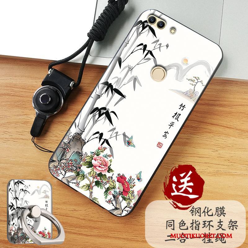 Huawei P Smart Kuori Harmaa Kotelo Murtumaton Puhelimen Kuoret Suojaus Pesty Suede Silikoni