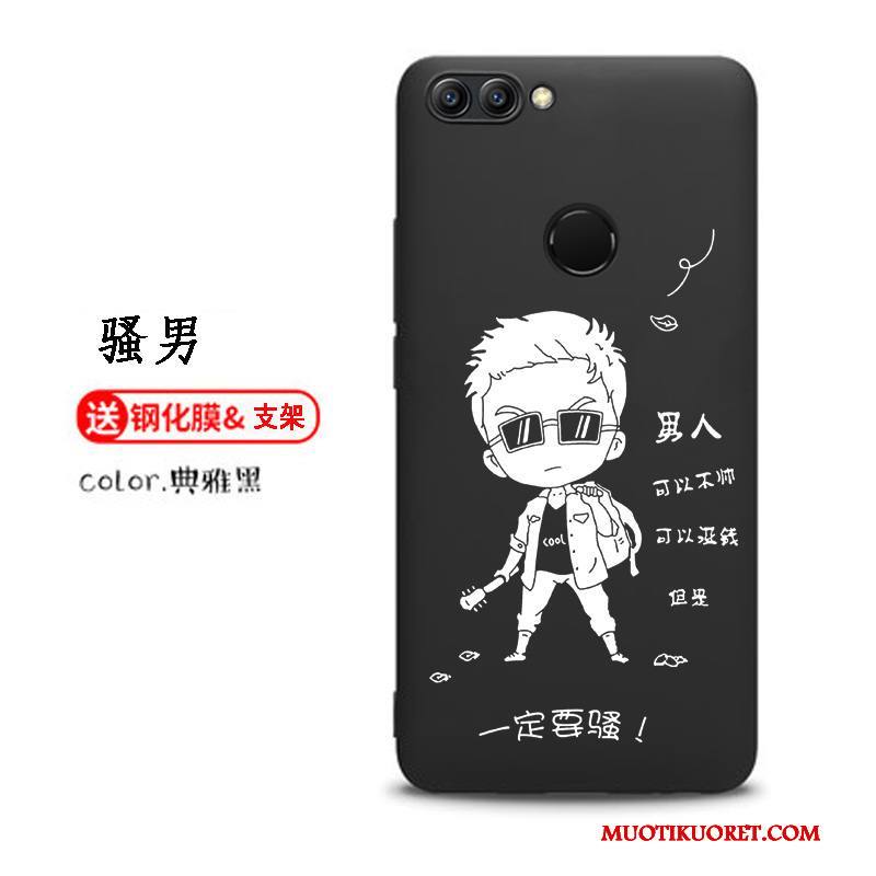 Huawei P Smart Kuori Murtumaton Musta Persoonallisuus Pesty Suede All Inclusive Silikoni Puhelimen Kuoret