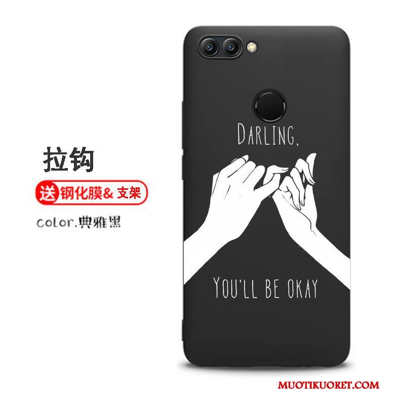 Huawei P Smart Kuori Murtumaton Musta Persoonallisuus Pesty Suede All Inclusive Silikoni Puhelimen Kuoret