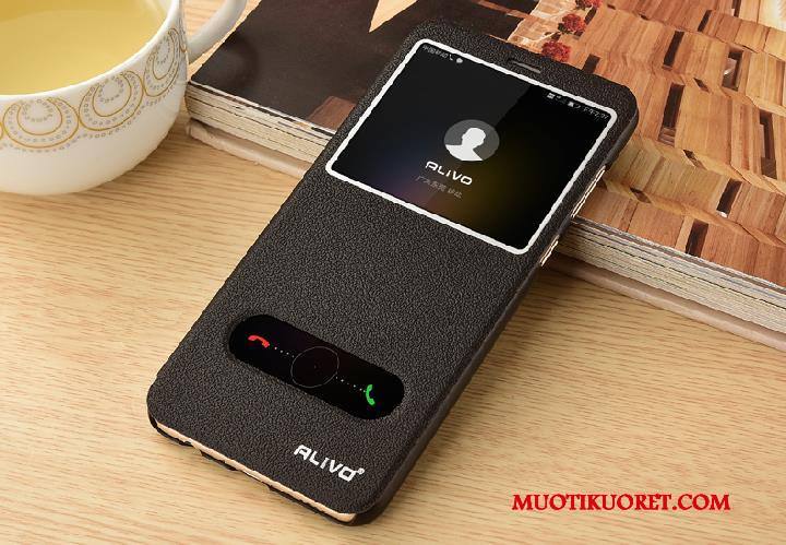 Huawei P Smart Kuori Musta Nahkakotelo Puhelimen Kuoret Suojaus Simpukka Nuoret