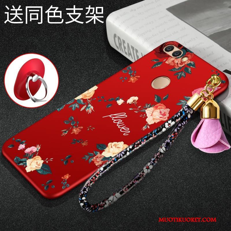 Huawei P Smart Kuori Puhelimen Silikoni Puhelimen Kuoret Pehmeä Neste Ohut Trendi Punainen