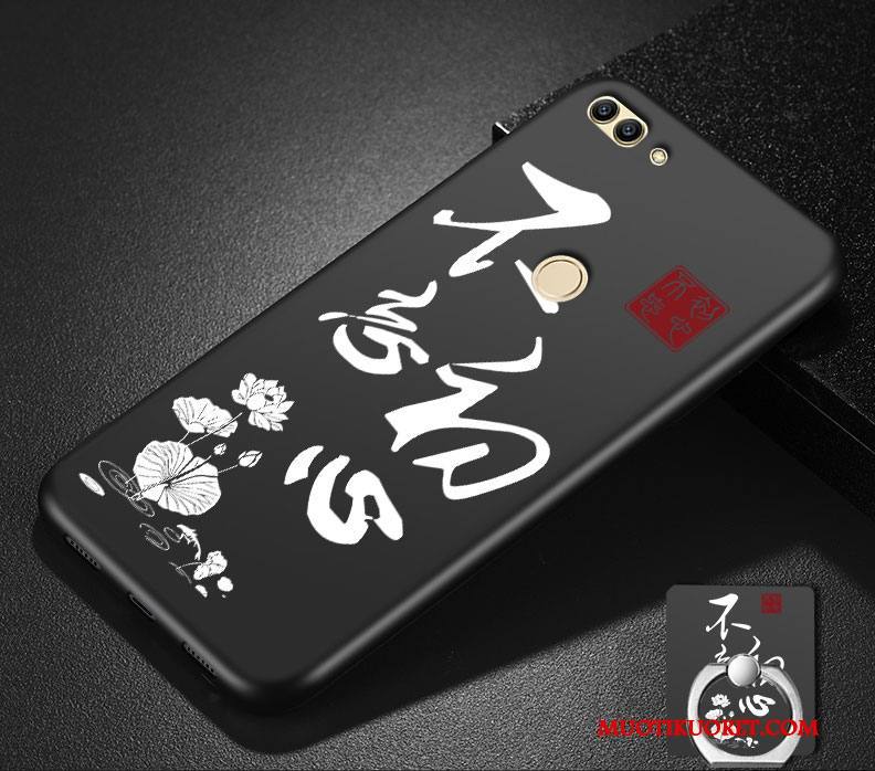 Huawei P Smart Pesty Suede Persoonallisuus All Inclusive Pehmeä Neste Musta Murtumaton Kuori