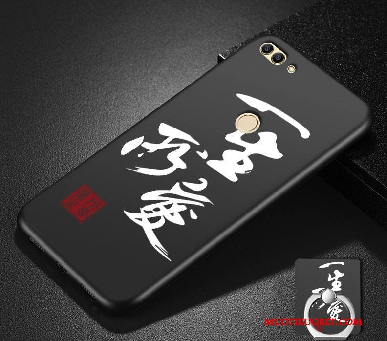Huawei P Smart Pesty Suede Persoonallisuus All Inclusive Pehmeä Neste Musta Murtumaton Kuori