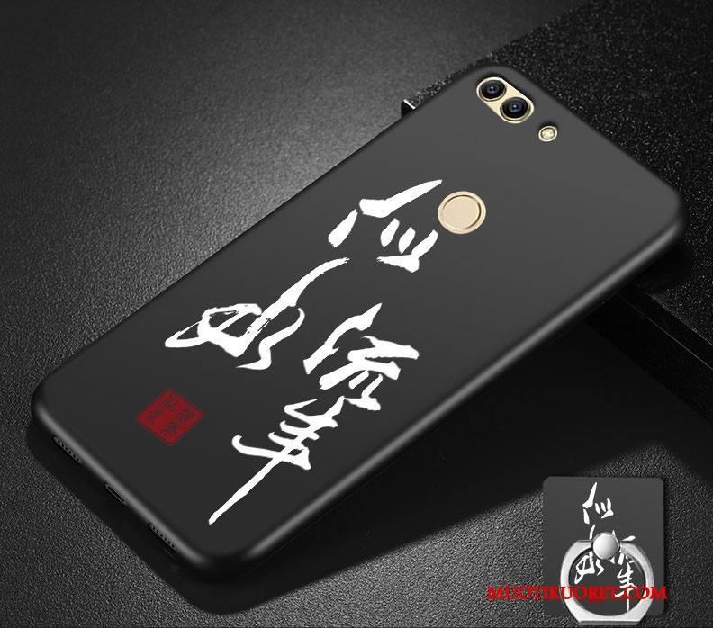 Huawei P Smart Pesty Suede Persoonallisuus All Inclusive Pehmeä Neste Musta Murtumaton Kuori