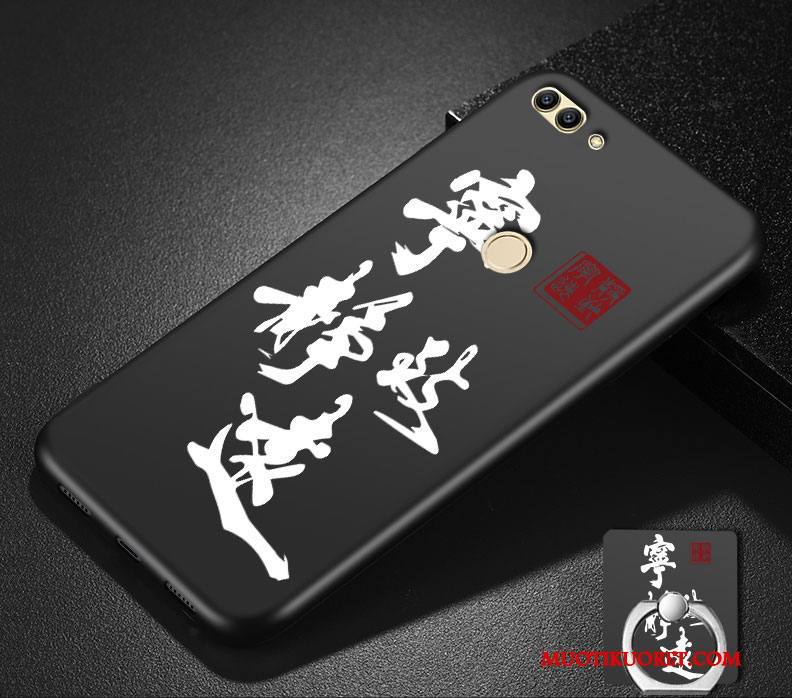 Huawei P Smart Pesty Suede Persoonallisuus All Inclusive Pehmeä Neste Musta Murtumaton Kuori