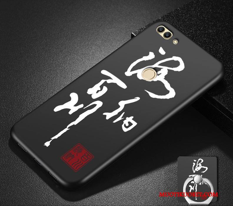 Huawei P Smart Pesty Suede Persoonallisuus All Inclusive Pehmeä Neste Musta Murtumaton Kuori