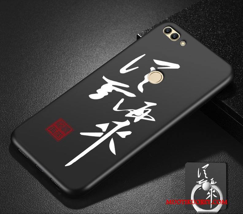 Huawei P Smart Pesty Suede Persoonallisuus All Inclusive Pehmeä Neste Musta Murtumaton Kuori