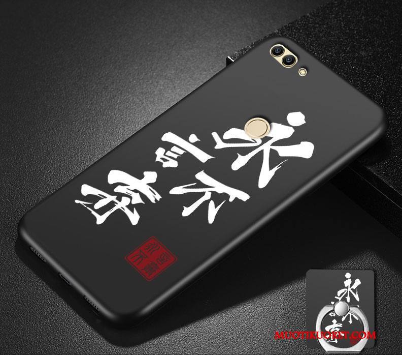Huawei P Smart Pesty Suede Persoonallisuus All Inclusive Pehmeä Neste Musta Murtumaton Kuori