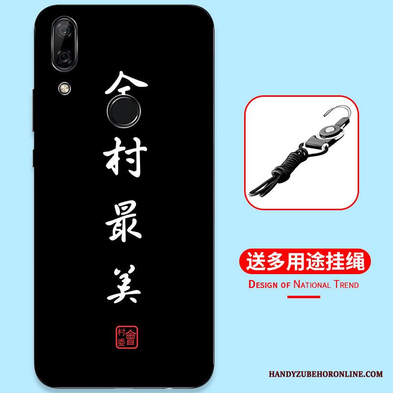 Huawei P Smart Z Kuori Maalaus Murtumaton Musta Persoonallisuus Silikoni Suojaus Kotelo