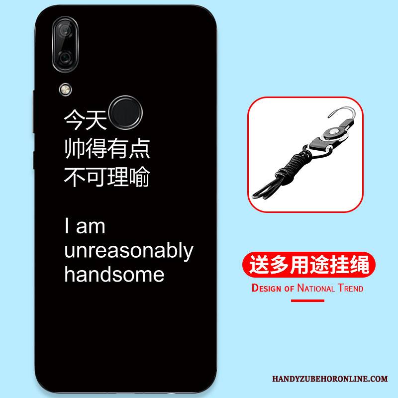 Huawei P Smart Z Kuori Maalaus Murtumaton Musta Persoonallisuus Silikoni Suojaus Kotelo