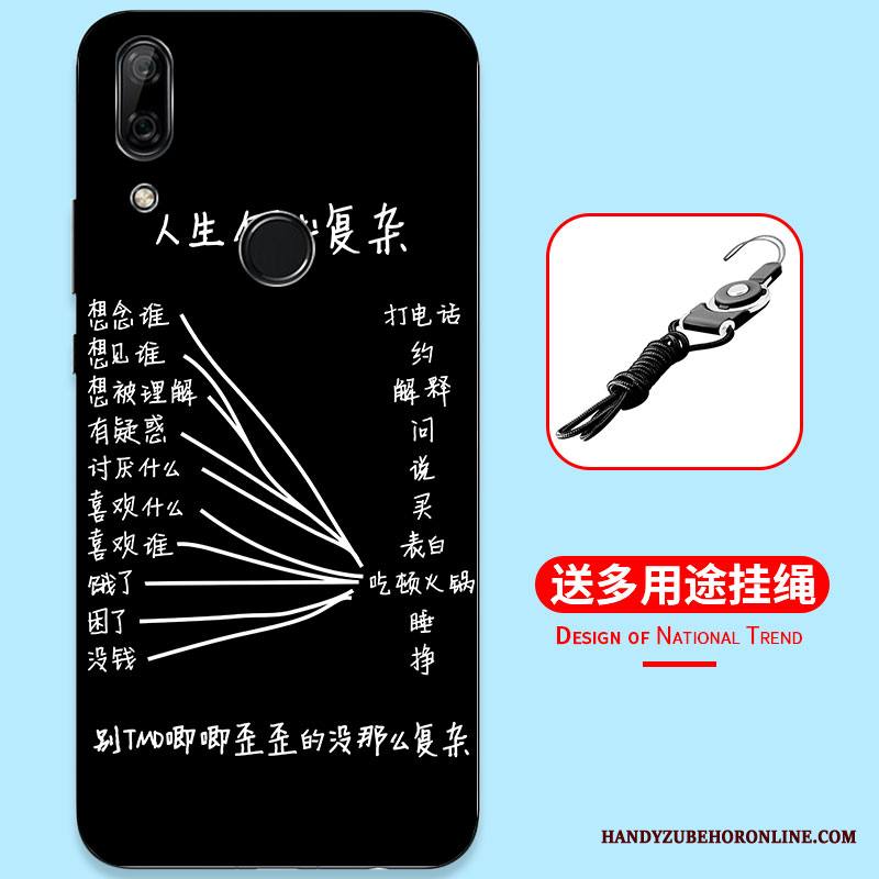 Huawei P Smart Z Kuori Maalaus Murtumaton Musta Persoonallisuus Silikoni Suojaus Kotelo