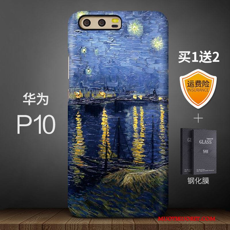 Huawei P10 Kuori Kova Puhelimen Kuoret Monivärinen Tide-brändi Pesty Suede Taide Persoonallisuus