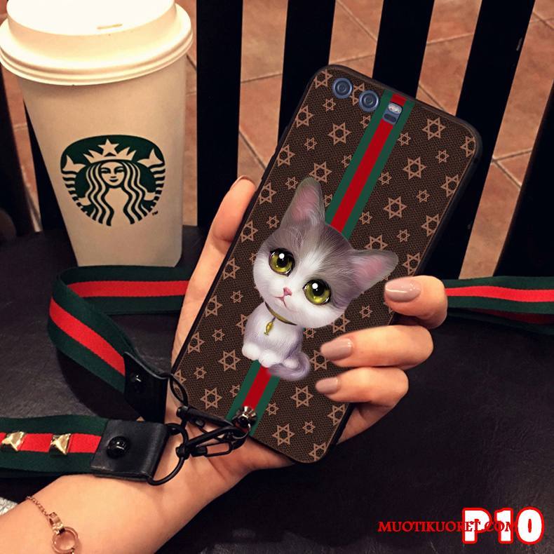 Huawei P10 Kuori Murtumaton Pehmeä Neste Kotelo Ripustettavat Koristeet Silikoni Pieni