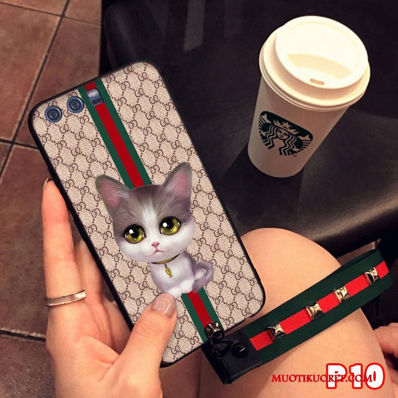 Huawei P10 Kuori Murtumaton Pehmeä Neste Kotelo Ripustettavat Koristeet Silikoni Pieni
