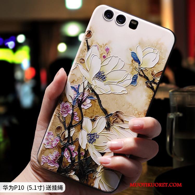 Huawei P10 Kuori Punainen Kohokuviointi All Inclusive Pehmeä Neste Silikoni Persoonallisuus Kotelo