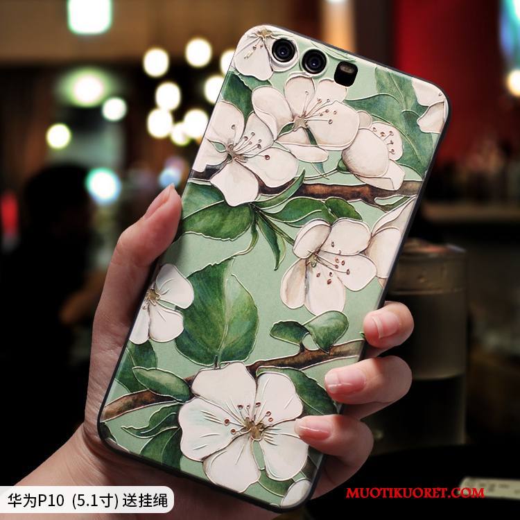 Huawei P10 Kuori Punainen Kohokuviointi All Inclusive Pehmeä Neste Silikoni Persoonallisuus Kotelo