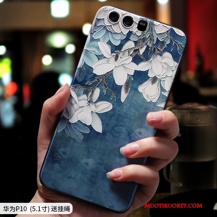 Huawei P10 Kuori Punainen Kohokuviointi All Inclusive Pehmeä Neste Silikoni Persoonallisuus Kotelo