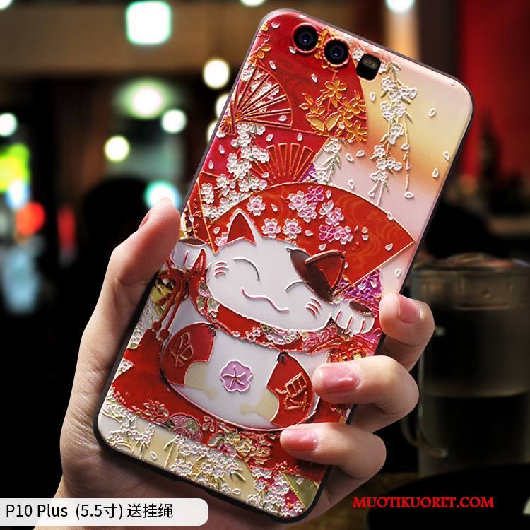 Huawei P10 Plus Kuori Ohut Trendi Ihana Persoonallisuus Kissa Rikkaus Puhelimen Kuoret