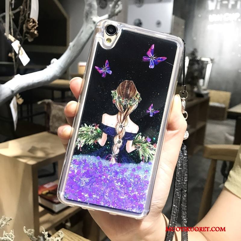 Huawei P10 Plus Kuori Strassi Neste Juoksuhiekka Kotelo Silikoni Violetti Luova