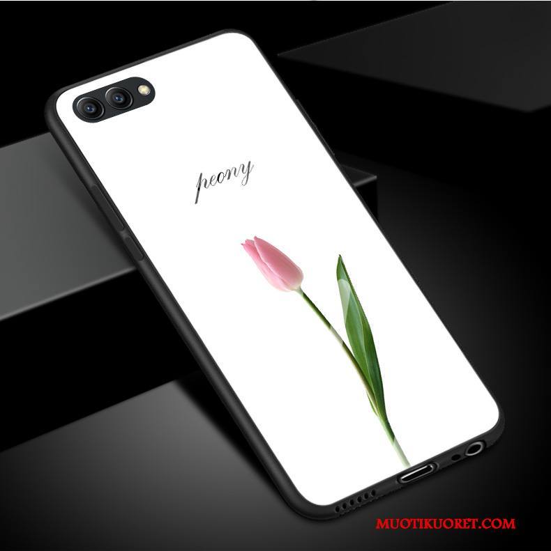 Huawei P10 Plus Lasi Pinkki Kukkia Taide Kuori Silikoni Yksinkertainen