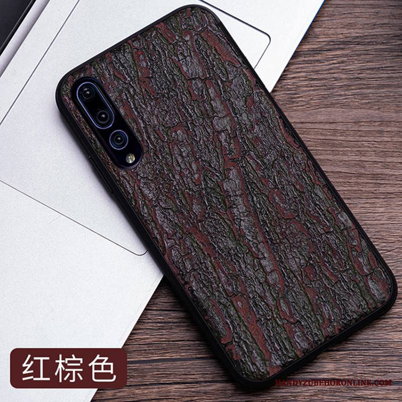 Huawei P20 Pro Kuori Tila Puhelimen Kuoret Suojaus Nahka All Inclusive Punainen Puu