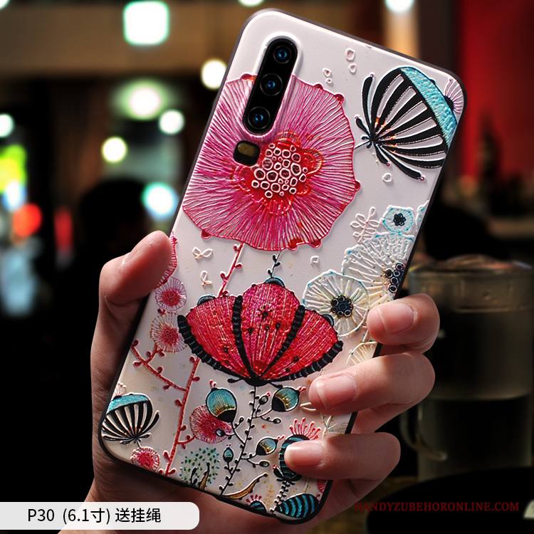 Huawei P30 Kuori Keltainen Silikoni Ripustettavat Koristeet Tila Ohut Tide-brändi Sarjakuva