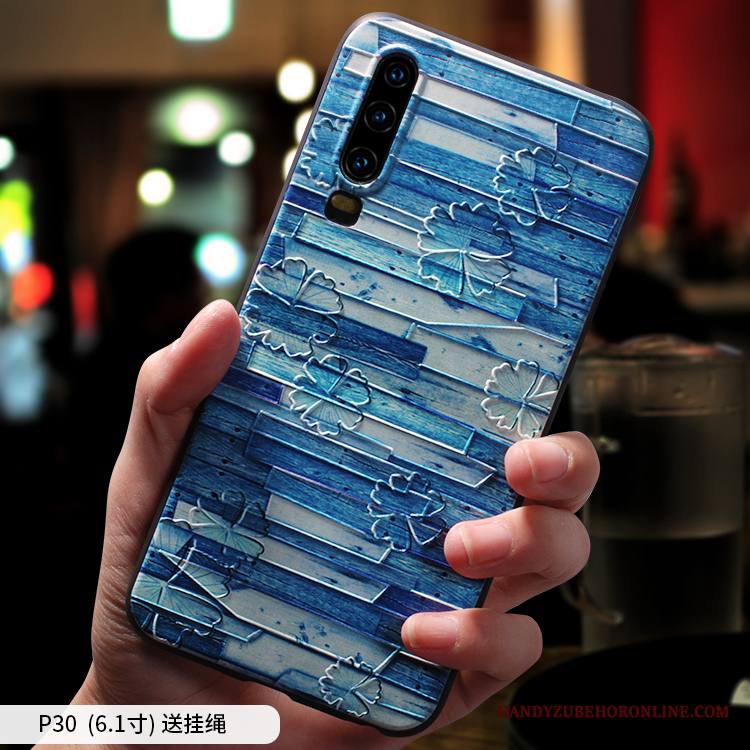Huawei P30 Kuori Keltainen Silikoni Ripustettavat Koristeet Tila Ohut Tide-brändi Sarjakuva
