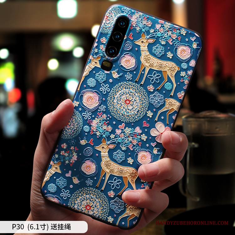 Huawei P30 Kuori Keltainen Silikoni Ripustettavat Koristeet Tila Ohut Tide-brändi Sarjakuva