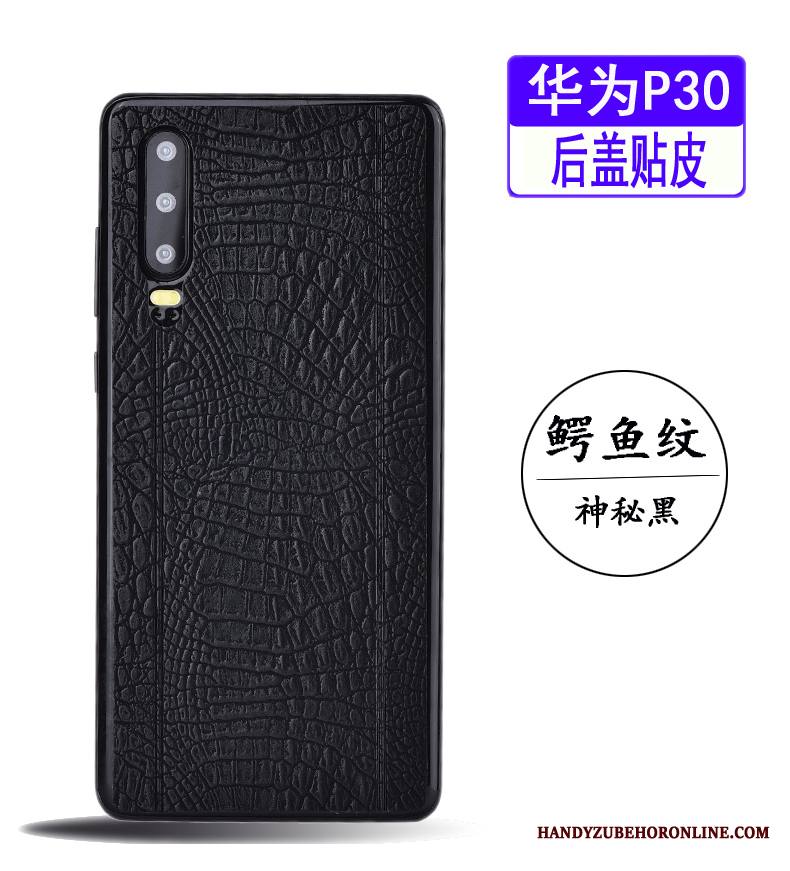 Huawei P30 Liiketoiminta Yksinkertainen Kukkakuvio Ultra Nahka Kuori Lehmä