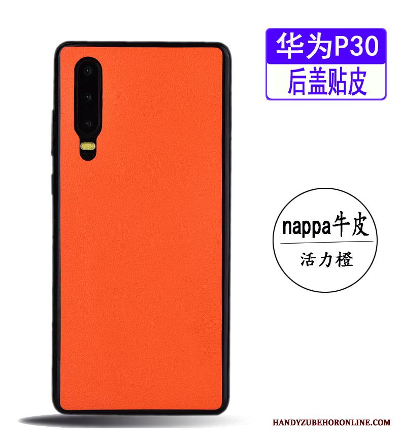 Huawei P30 Liiketoiminta Yksinkertainen Kukkakuvio Ultra Nahka Kuori Lehmä