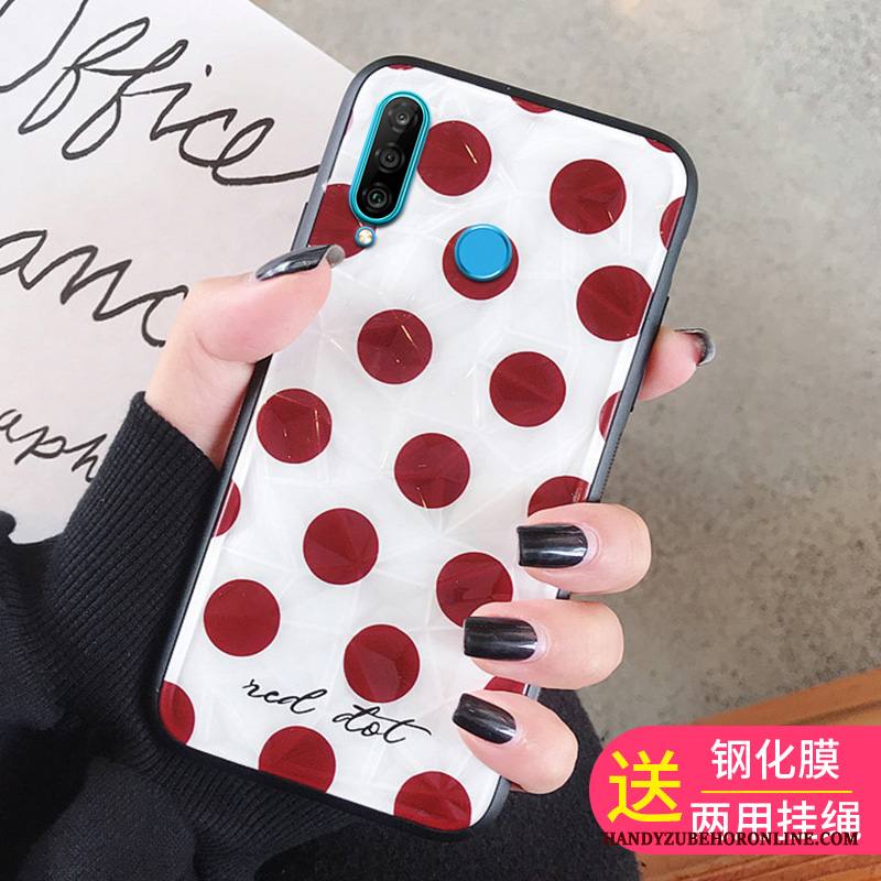 Huawei P30 Lite Kuori Persoonallisuus Puhelimen Kuoret Näytönsuojus Trendi Karkaisu Punainen