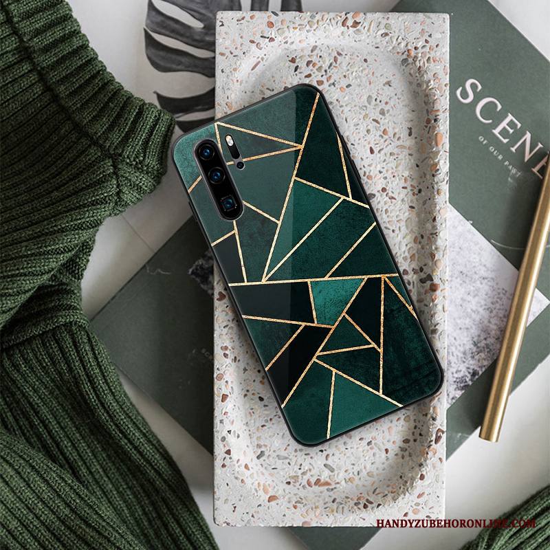 Huawei P30 Pro Kuori Trendi All Inclusive Silikoni Puhelimen Kuoret Punainen Lasi Vihreä
