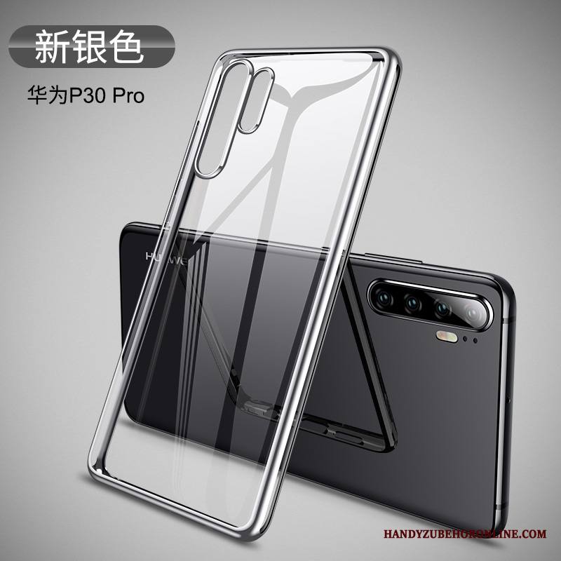 Huawei P30 Pro Kuori Ylellisyys Tide-brändi Persoonallisuus Silikoni Läpinäkyvä Puhelimen Kuoret Lasi