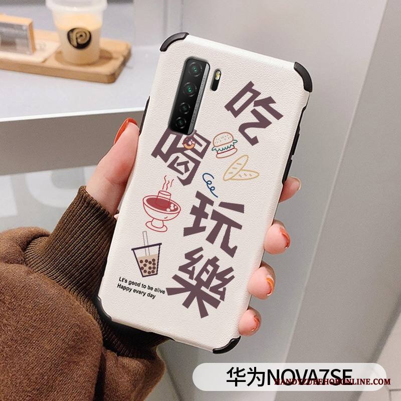 Huawei P40 Lite 5g Kuori Suojaus Pesty Suede Valkoinen Mulberry Silkki Net Red Rakastunut Ultra