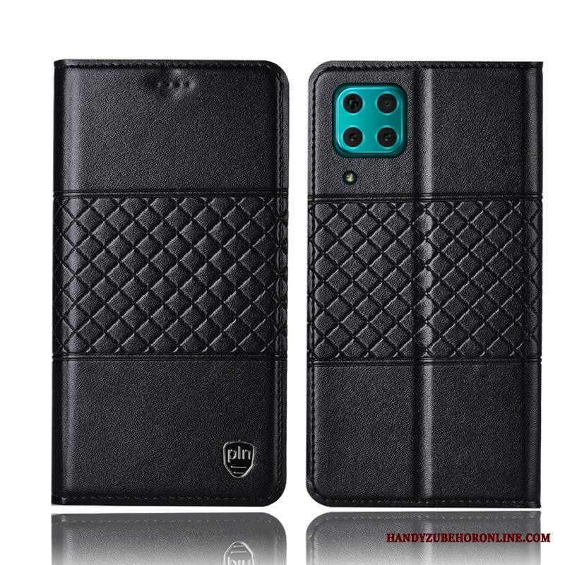 Huawei P40 Lite Kuori Aito Nahka Kotelo Puhelimen Kuoret Murtumaton Musta Suojaus