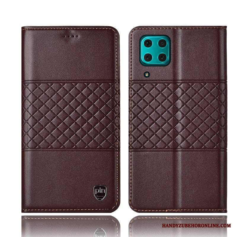 Huawei P40 Lite Kuori Aito Nahka Kotelo Puhelimen Kuoret Murtumaton Musta Suojaus
