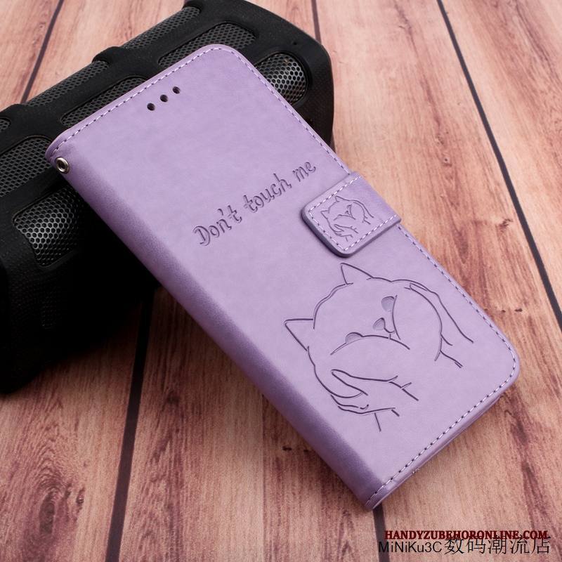 Huawei P40 Lite Kuori Kuoret Nahkakotelo Violetti Ihana Kissa Silikoni Puhelimen Kuoret