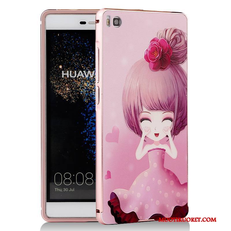 Huawei P8 Kuori Kehys Sininen Metalli Kotelo Puhelimen Puhelimen Kuoret Sarjakuva