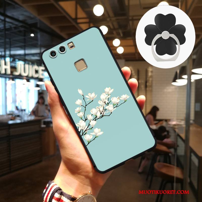 Huawei P9 Kuori Puhelimen Kuoret Suojaus Kohokuviointi Silikoni Taide Kotelo Harmaa