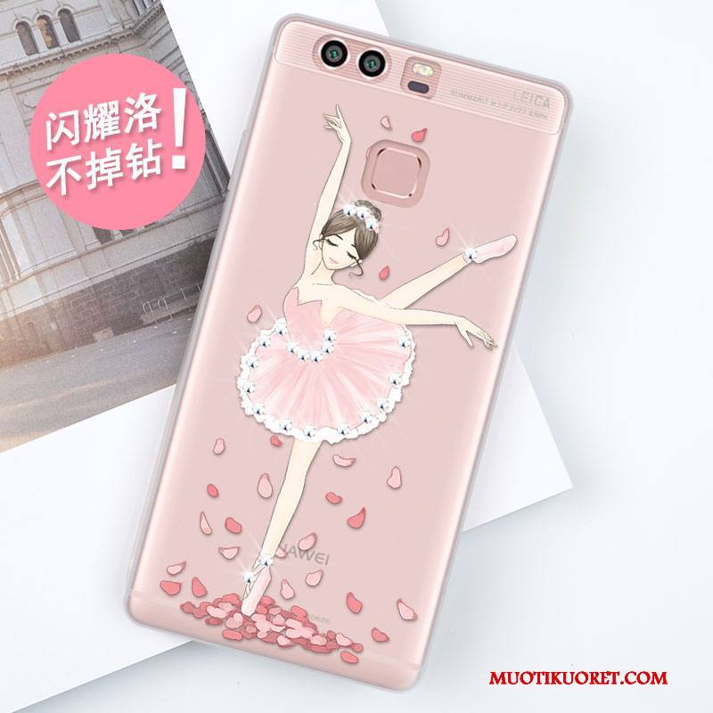 Huawei P9 Kuori Puhelimen Kuoret Suojaus Punainen Kotelo Murtumaton Pehmeä Neste Silikoni